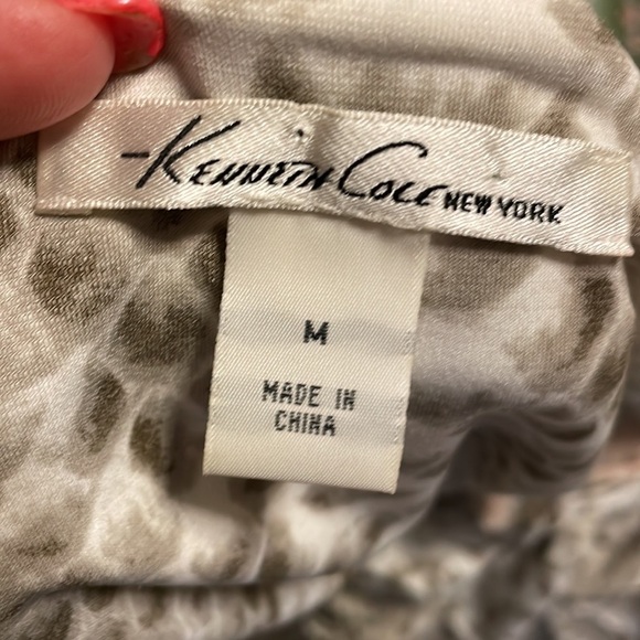 Kenneth Cole NY women’s snakeskin python jersey rushed top sleeveless neutral M - Picture 7 of 14